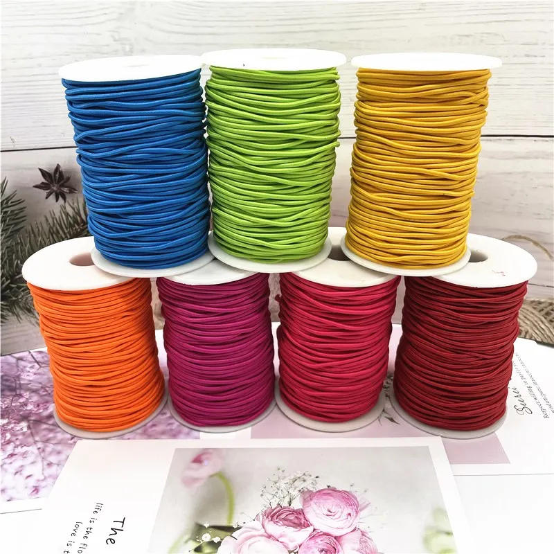 Description Picture 5 of item50m/lot 2mm Colorful High-Quality Round Elastic Band Round Elastic Rope Rubber Band Elastic Line DIY Sewing Accessories