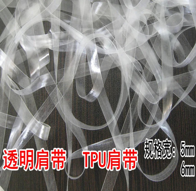 Description Picture 2 of item60M/lot Width 5/6mm, Thickness 0.12mm transparent Matte Strong tensile strength and good elasticity elastic band