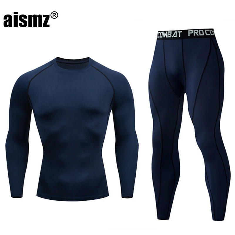 Description Picture 6 of itemAismz Men's  Gym Jogging First Layer Man Thermo Underwear Set XXXL Second Skins Compression Fitness Rashgard Male Long Johns
