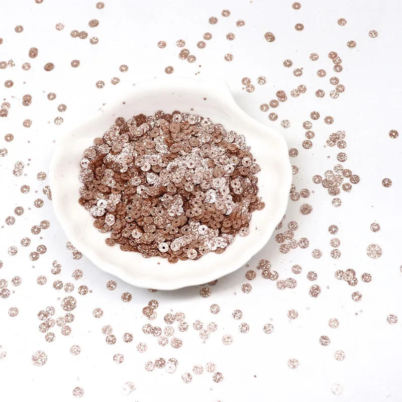 Description Picture 4 of itemChampagne Paillettes 3mm 4mm 6mm 10mm Glitter Sequin Loose Sequins Sewing Wedding Craft Women Garments Accessories