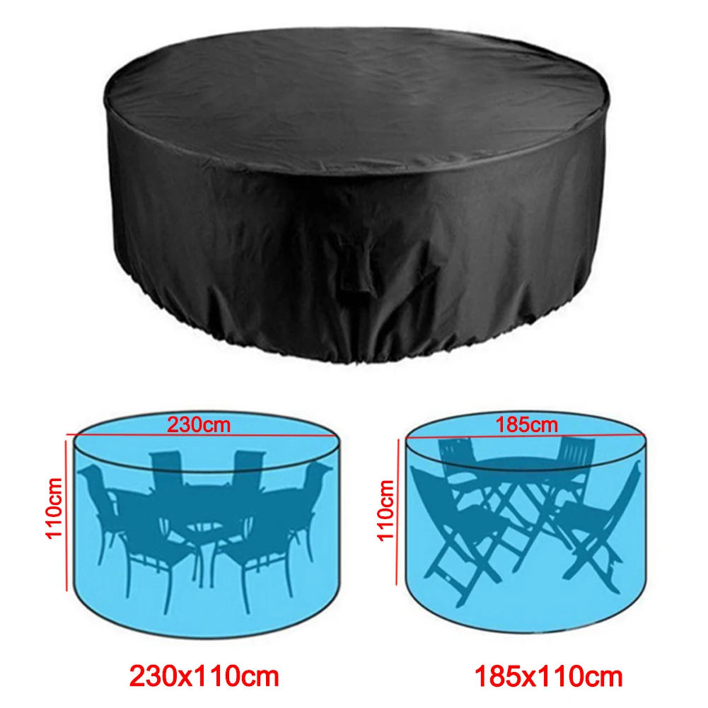 Description Picture 4 of item15 Sizes Outdoor Garden Furniture Cover Round Table Chair Set Waterproof Oxford Wicker Sofa Protect Patio Rain Snow Dust Covers