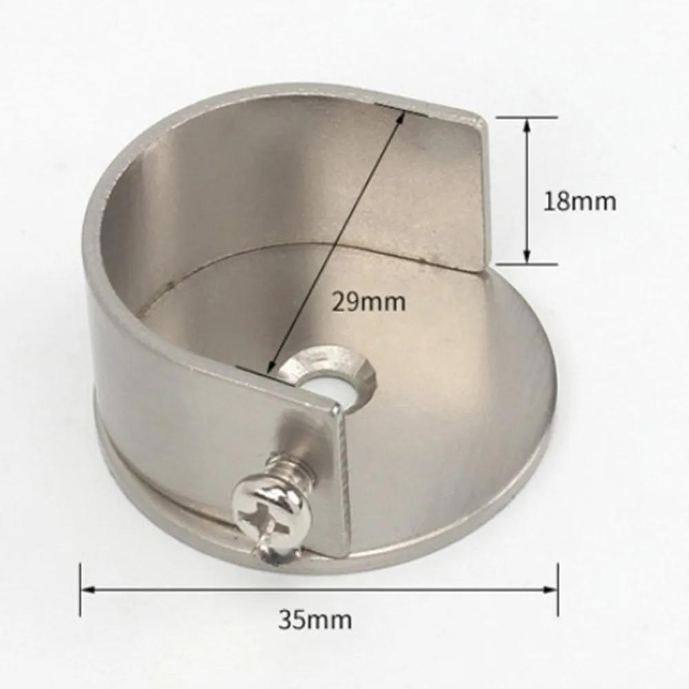 Description Picture 4 of item2PCS 28mm Curtain Rod Bracket Holder Recessed Wndow Curtain Pole Bracket Window Treatment Hardware Metal Wardrobe Rod Holders