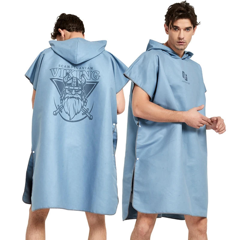 Description Picture 4 of itemHOTMANGO Microfiber Poncho Towel Surf Beach Wetsuit Changing Bath Robe with Hood,Watersports Activities,Adults Men Women Kids