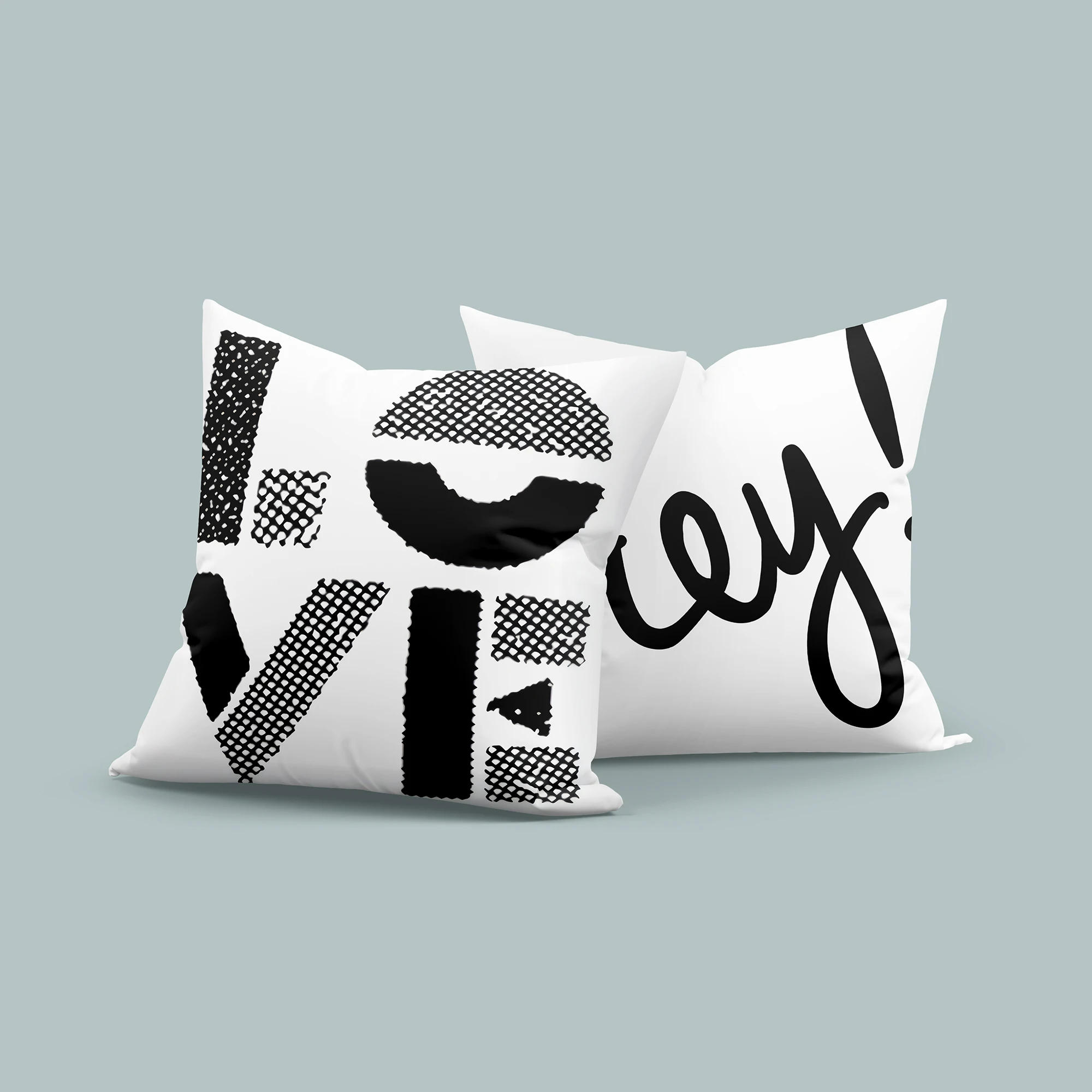 Description Picture 4 of itemBlack and White English Sentence Printing Series Pattern Pillowcase Square  Home Office Decoration Pillow Case