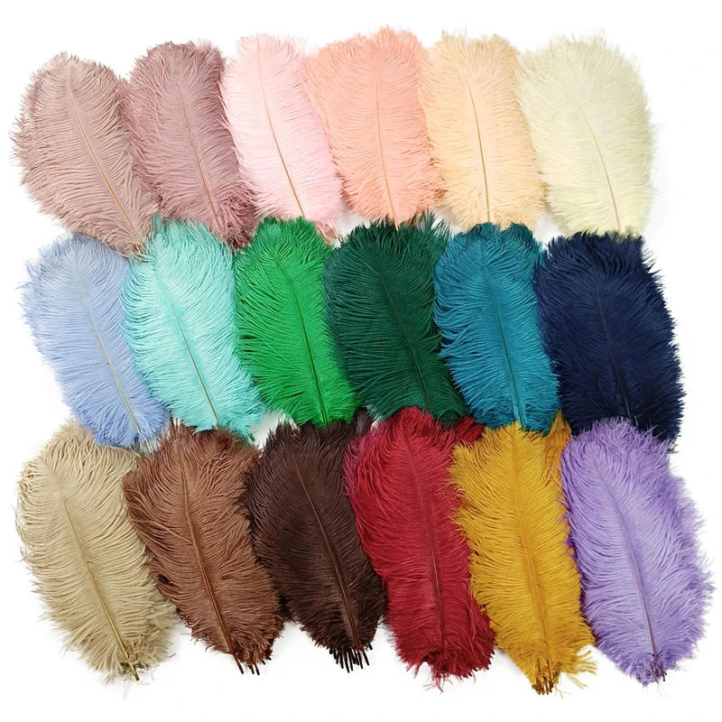 Description Picture 2 of item10Pcs/Lot Colored Ostrich Feathers for Crafts Wedding Decoration Handicraft Accessories Table Centerpieces Carnival Plumas Decor