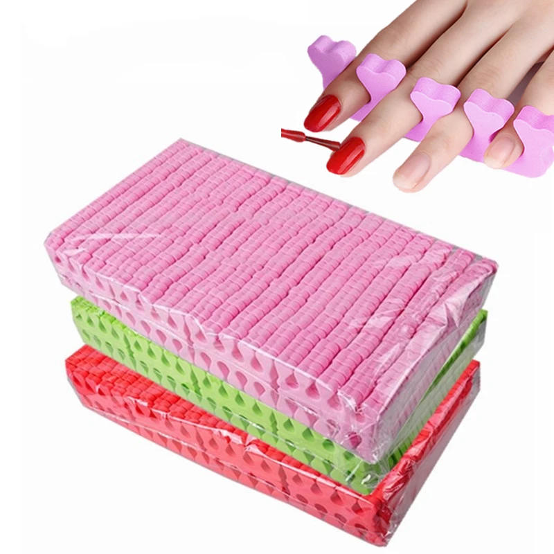 Description Picture 2 of item100/200/400pcs Nail Art Toes Separators Soft Sponge Fingers Foot Gel UV Polish Coating Painting Manicure Pedicure Tools Foam
