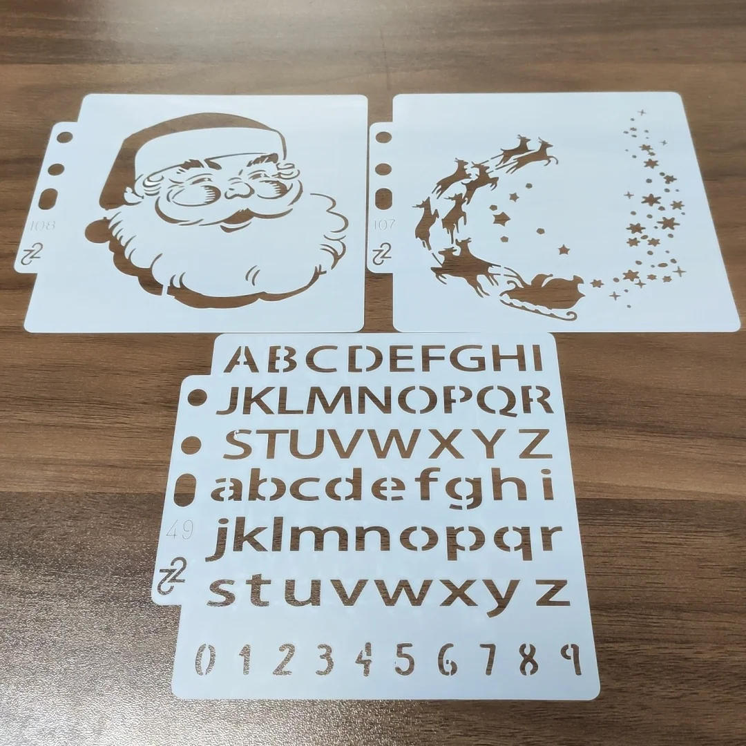 Description Picture 2 of item(26 Styles) Christmas Letters Stencils Painting Embossing DIY Scrapbooking Material Cards Templates Papers Album Crafts