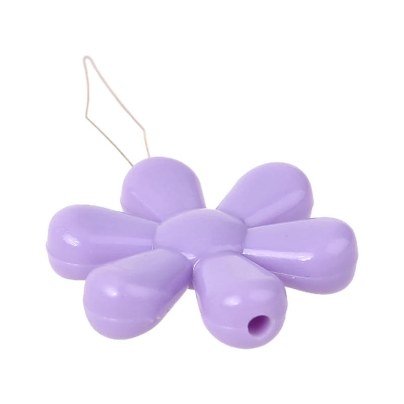 Description Picture 2 of item20pcs/box Multicolor Flower Shape Wire Loop Needle Threaders for Cross Stitch Embroidery Sewing Needlework Thread Guide Tool