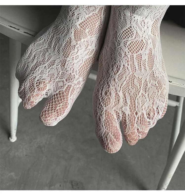 Description Picture 3 of itemLolita Split Toe Socks Strappy Fishnet Stockings Ins Tide Cool Girl JK Knee Socks Japanese Lolita Jk Long Socks Knee High Socks