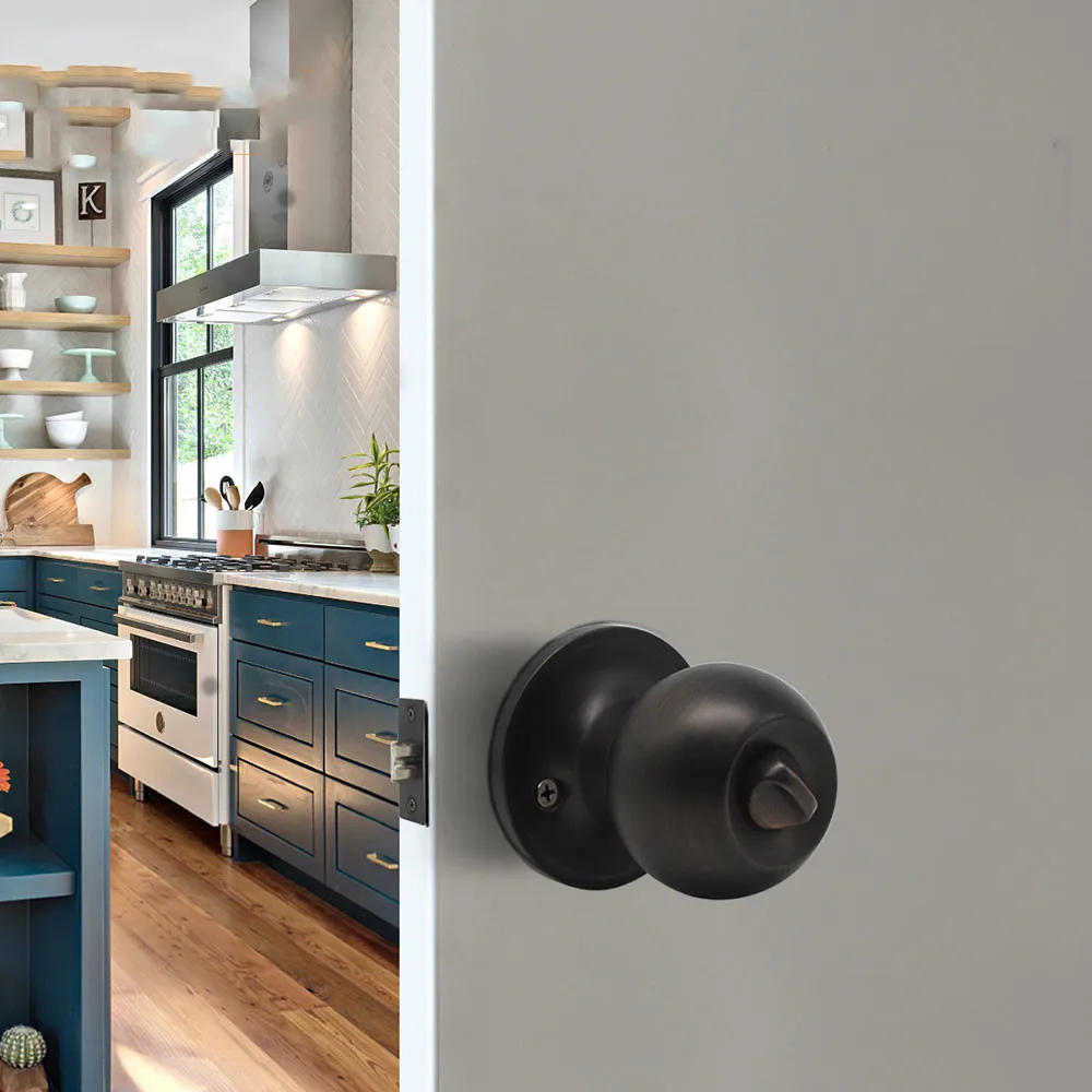 Description Picture 3 of itemAmerican style round door handles for Interior Door Privacy Lock for Bedroom wooden gate Oil rubbed door Handle set