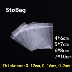 StoBag Thick Transparent Small Zip Lock Plastic Bag Zipped Lock Reclosable Jewelry Gift Food Package Custom Logo(Extra Fee)