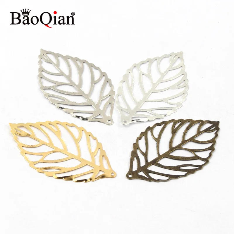 Description Picture 5 of item50Pcs 3Size Gold/Silver Leaves Metal Crafts Flower Filigree Wraps Connectors Embellishment Scrapbooking For DIY Home Decor