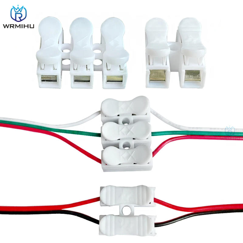 Description Picture 2 of item20/50/100Pcs 2P 3P CH-2 CH-3 Spring Wire Quick Connector G7 Electrical Crimp Terminals Block Splice Cable Clamp Fit Led Strip