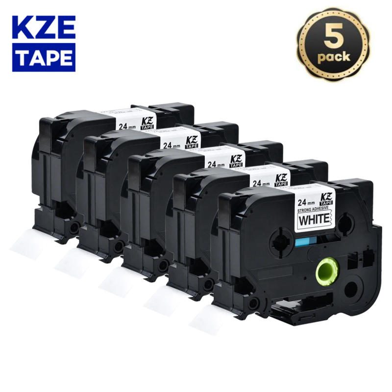 Description Picture 2 of itemKZE 5pcs 24mm S251 Black on white Strong Adhesive laminated Compatible Brother TZE-s651tz-s251 S151 p-touch Label printer