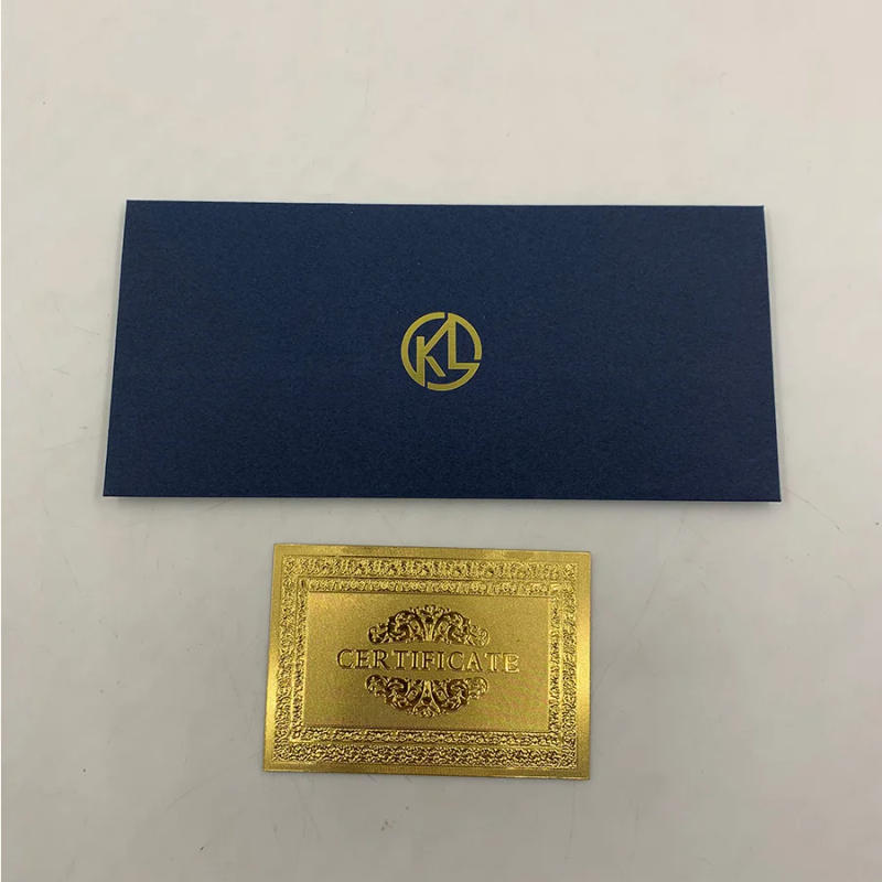 Description Picture 2 of itemBlue Color Envelope Paper Material With Gold Hot Stamp Logo For Banknote