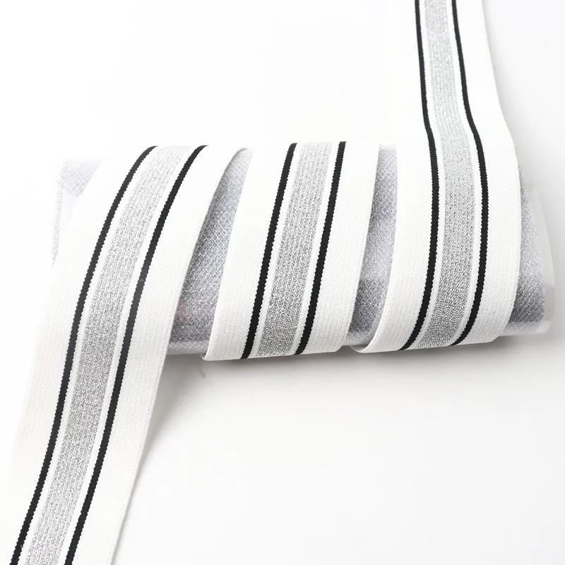 Description Picture 6 of item40Mm Thick Striped Elastic Band Pants Waist Sealing Rubber Band Wide Flat Elastic Striped Webbing Accessories Sewing Accessories