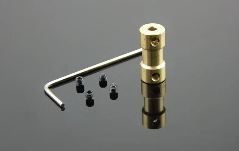 Description Picture 2 of item5pcs/lot  2mm  2.3mm  3.17mm 3mm 4mm, 5mm 6mm  brass shaft coupler coupling Shaft Motor Coupler Motor connector with screw