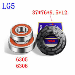 for LG drum washing machine Water seal（37*76*9.5*12）+bearings 2 PCs（6305 6036）Oil seal Sealing ring parts