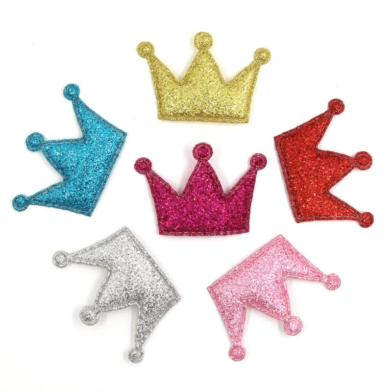 Description Picture 4 of item50Pcs Crown Padded Patch Mix Color Sequin Patches For Clothes Shiny Sewing Appliques Patches Decorative Hair Clip DIY Crafts