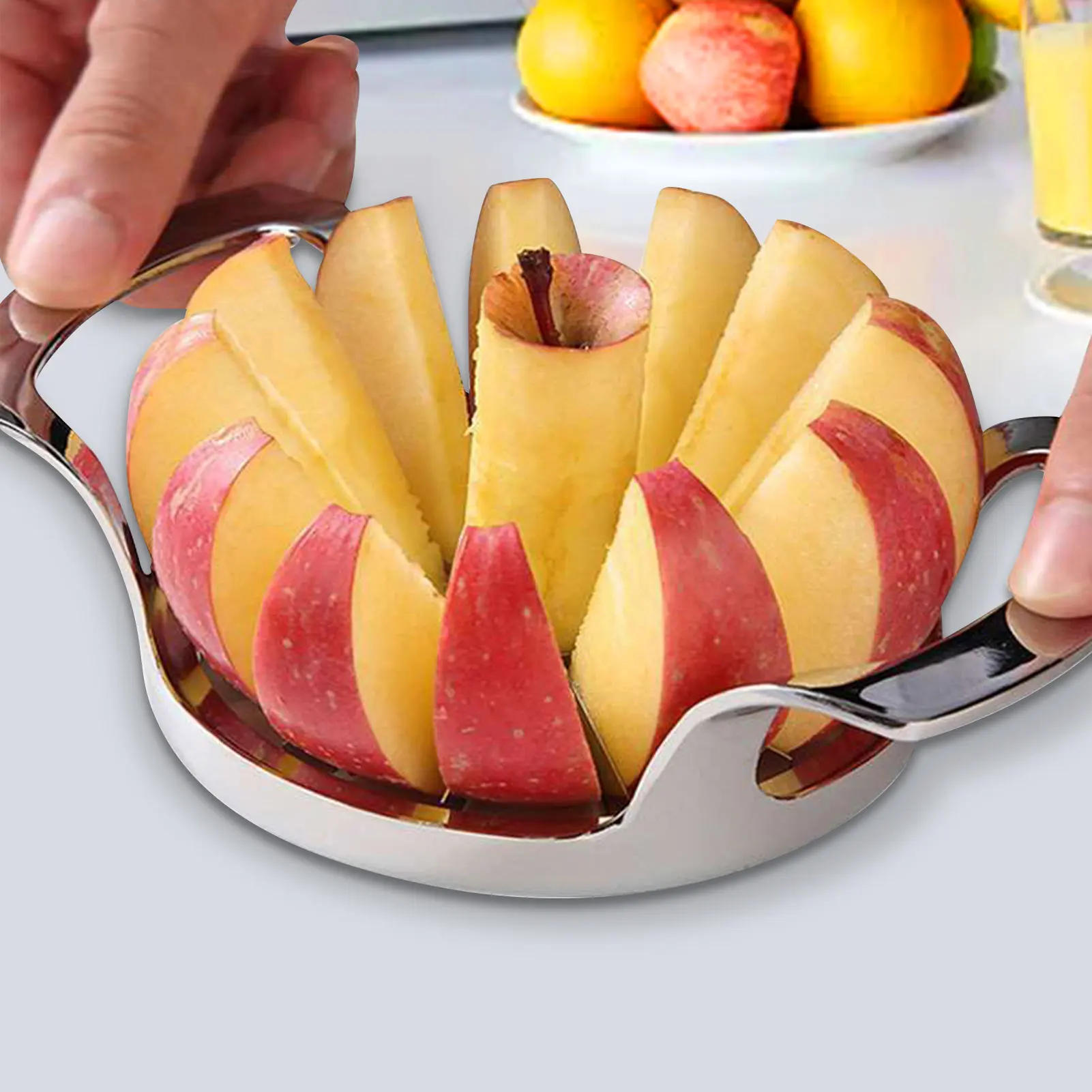 Description Picture 4 of itemHigh Quality 12-Blade Extra Large Apple Cutter Slicer,Stainless Steel Ultra-Sharp Fruit Corer Slicer Tools Kitchen Accessories