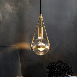 IWHD Nordic Modern Crystal Ball Pendant Lights Fixtures Bedroom Dinning Living Room Pure Copper Hanging Lamp Lighting Luminaria