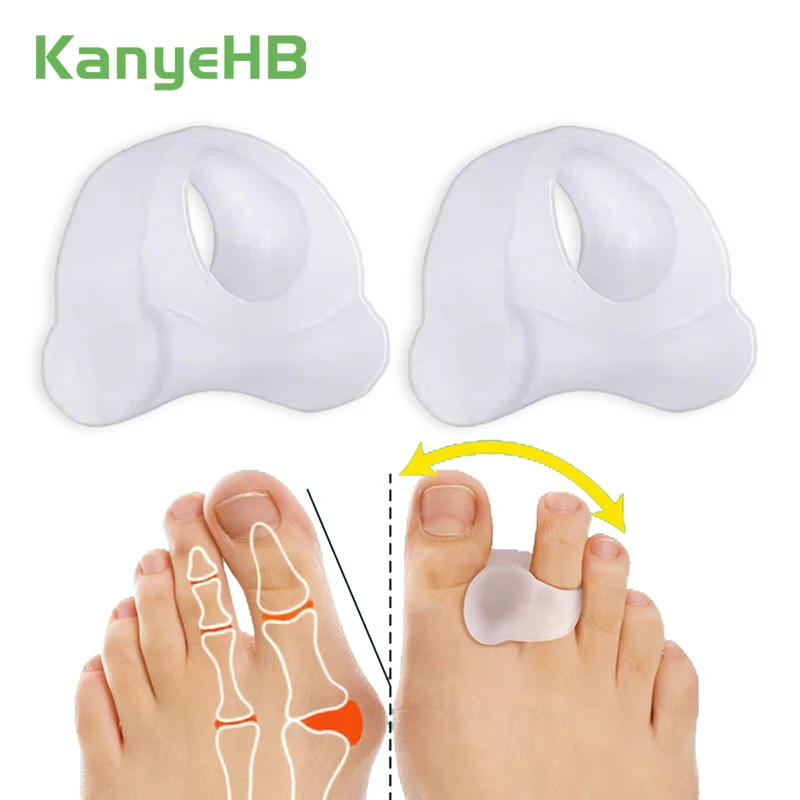 Description Picture 2 of item2/4/6/8/10pcs Silicone Gel Toe Separator Relief Hallux Valgus Pain Bunion Spacers Thumb Corrector Foot Massage Care Tool