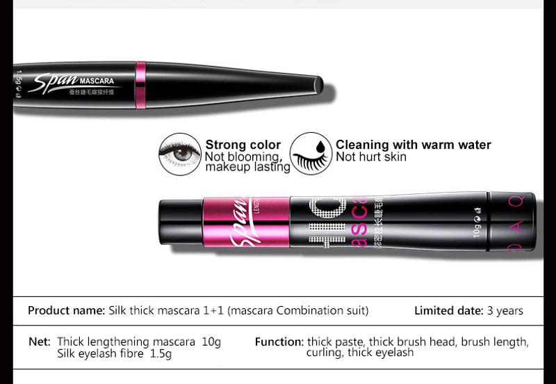 Description Picture 4 of itemSilk Mascara 1+1 4D Fiber Cosmetics 3D Mascara Eyelashes Lengthening Full Professional Makeup Eyelash False Eyelashes