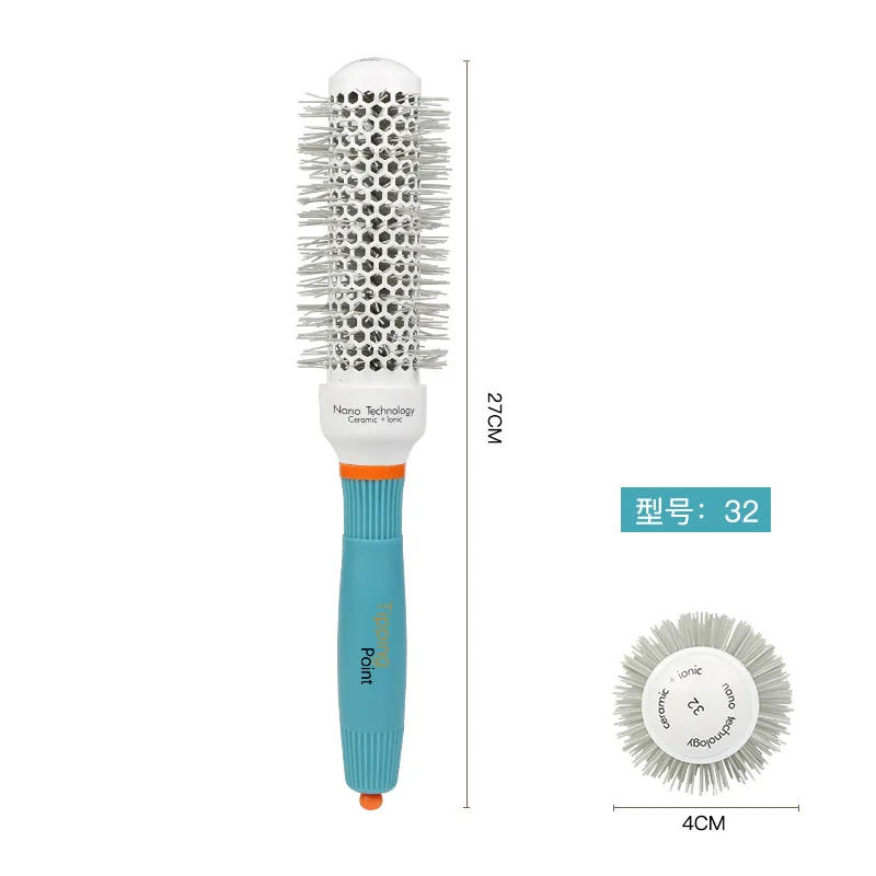 Description Picture 6 of item1 Pcs Cylinder curly hair professional styling blue aluminum tube comb Massage Comb Brush for Hair Hairdresser Hairdressing Tool