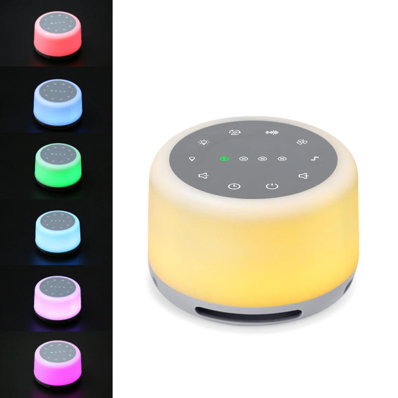 Description Picture 3 of itemWhite Noise Sound Machine with 7 colors Mood Light Natural Sounds & Music Playback Memory & Timing Sleep Therapy for Baby Adults