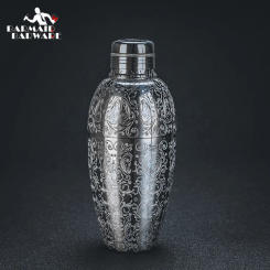 450ml Carven Engraving Vintage Bar Shaker Stainless Steel Cocktail Boston Bar Shaker Bar Tool