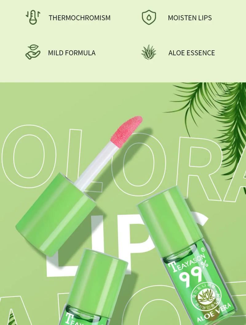 Description Picture 3 of itemColor changing lipstick Natural Aloe Moistourizing Jelly Matte Lipsticks Beauty Long Lasting Nourish Lip Makeup Lip Balm