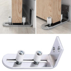Sliding Barn Door Floor Guide Chrome Fully Adjustable Wall Mounted Barn Door Guide Ball Bearing Design Flush To Floor