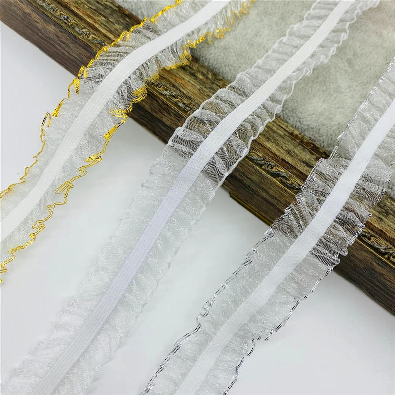 Description Picture 2 of item2yards 5yards 25mm Lace Elastic Ribbon Spandex Elastic Band For Sewing Lace Fabric Trim DIY Waist Band Garment Accessory