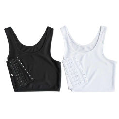 Women Chest Binder breathable Sportwear Trans Crop Flat Breast Binder Les Corset Stretch Body Shaping Buckle Tomboy Bra Tank