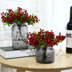 1pcs Artificial Berries Flower Christmas Fruit Fake Berry Small Bacca Branch Home Decoration Accessories Fake Plant