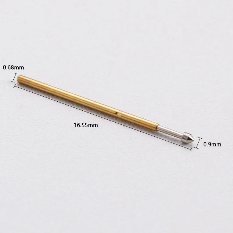 Description Picture 6 of item100PCS P50-E2 Spring Test Probe Test Pin Pogo Pin P50-E Electric ICT FCT PCB Test Tool 0.90/0.68/16.55mm Needle Conical Head Tip