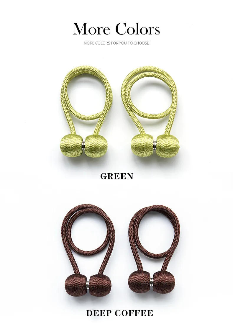 Description Picture 6 of item2pcs Simple and elegant  magnetic curtain buckle curtain accessories Curtain straps home decoration pink yellow gray