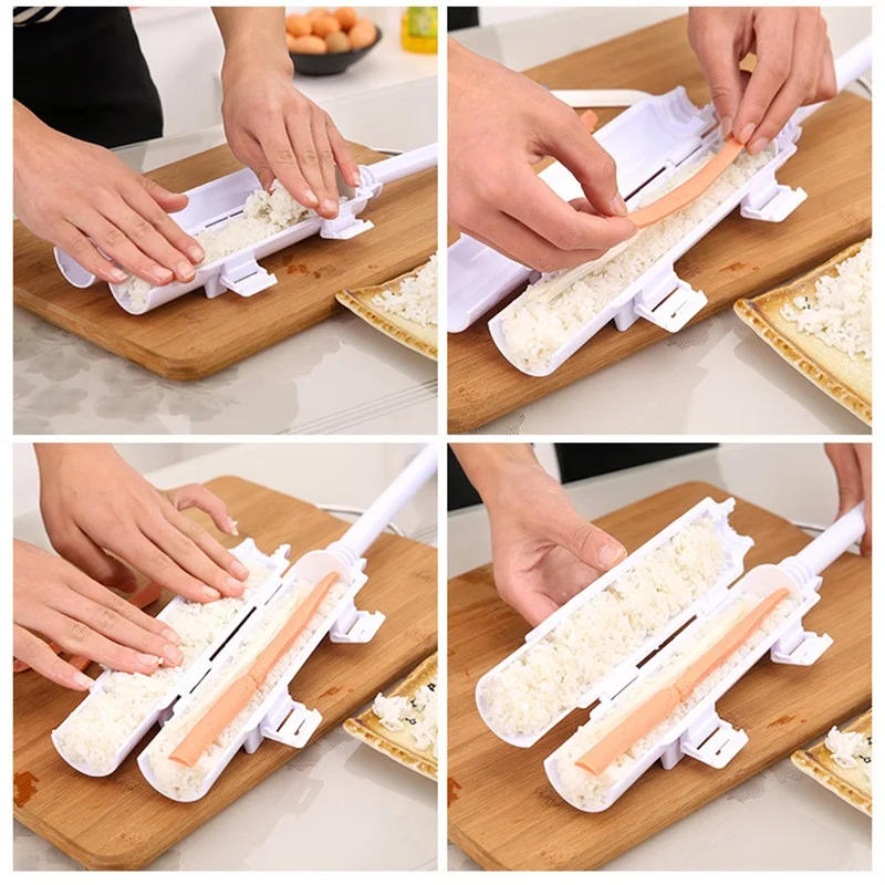 Description Picture 6 of itemQuick Sushi Maker Roller Rice Mold Bazooka Vegetable Meat Rolling Tool DIY Sushi Making Machine Kitchen Gadgets