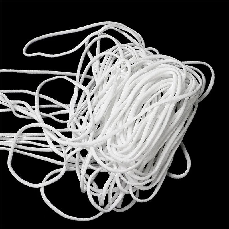 Description Picture 3 of itemMask Elastic Rope 3mm Round White Elastic Band 5mmflat Mask Oil Core Belt Rope Handmade DIY Protective Clothing Accessories 10y