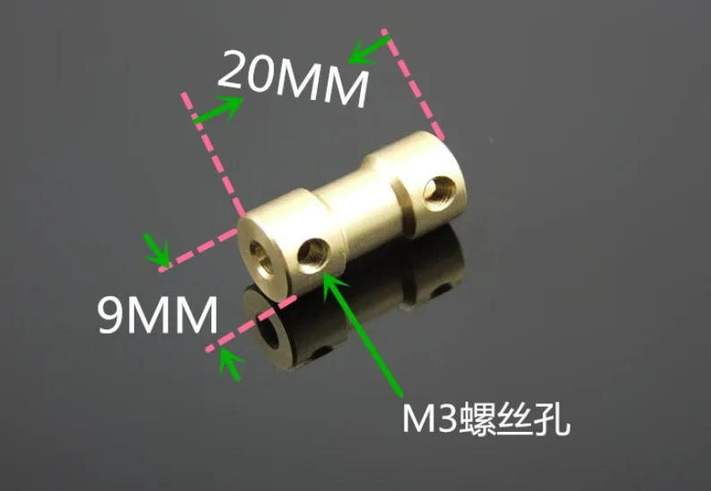 Description Picture 3 of item5pcs/lot  2mm  2.3mm  3.17mm 3mm 4mm, 5mm 6mm  brass shaft coupler coupling Shaft Motor Coupler Motor connector with screw