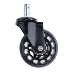 Office Chair Caster Wheels  2.5 inch Swivel Plate PU Caster Wheels Replacement Part for Furniture Home Hardware with Lock Brake