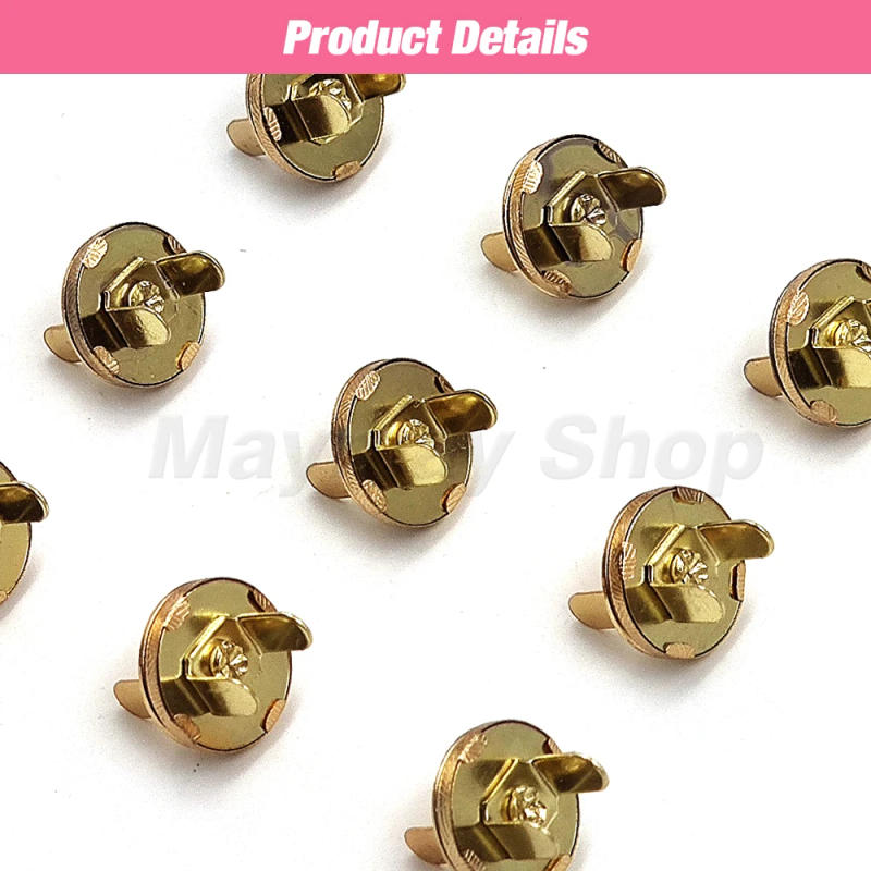 Description Picture 3 of item10sets/lot 10mm-18mm Magnetic Buttons Bags Magnet Automatic Adsorption Buckle Wallet Buttons Metal Thin Buttons Snaps With Tool