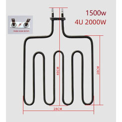 220V 1500w/2000w Electric Heating Element 304 Stainless Steel Tubular Air Baking Heater for Oven/Sauna/Stove