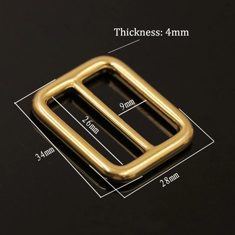Description Picture 6 of item1 x Solid Brass Rectangular Adjuster Buckle Cast Tri Glide Slide Backpack Strip webbing  leather craft Bag Shoulder Strap Belt