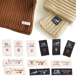 50Pcs/lot Handmade Cloth Garment Labels Love Heart Shape Cat Hand Made Label Tags For Diy Sewing Crafts Accessories