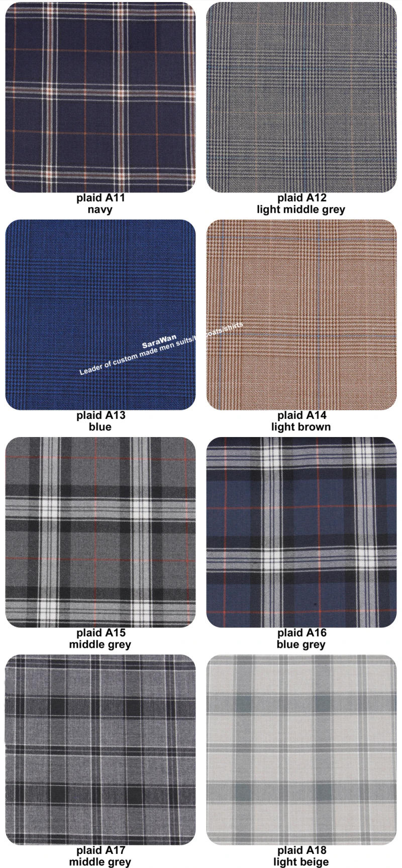 Description Picture 3 of itemSu Misura-made Abiti Dark Blue Plaid Tailor-Made Suits For Men Smart Custom Made Men Suit Set Slim Fit Glen Plaid Pant Suits