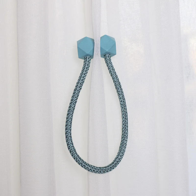 Description Picture 6 of itemMagnetic Polyester Curtain Tieback Holder Hooks Ball Buckle Clip Home Decor Tie Back  Accessories Hot fashion