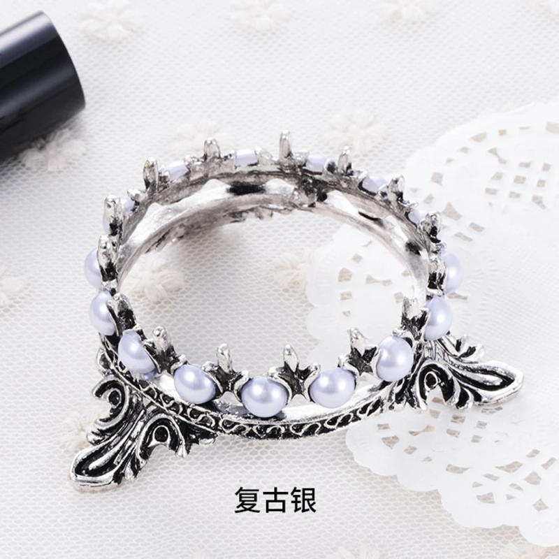 Description Picture 6 of item1Pcs Retro Metal Nail Brush Pen Rack Stand Holder Crown Pearl Design Manicure Nail Art Tools Painting Pen Showing Shelf