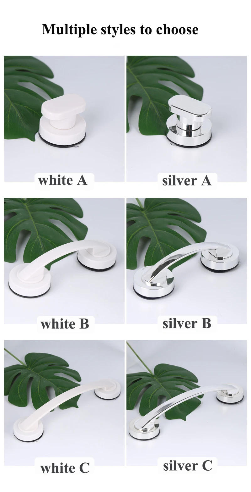 Description Picture 4 of itemAnti-slip Handrail No Drilling Shower Handle Offers Safe Grip with Suction Cup for Safety Grab in Bathroom Bathtub Glass Door