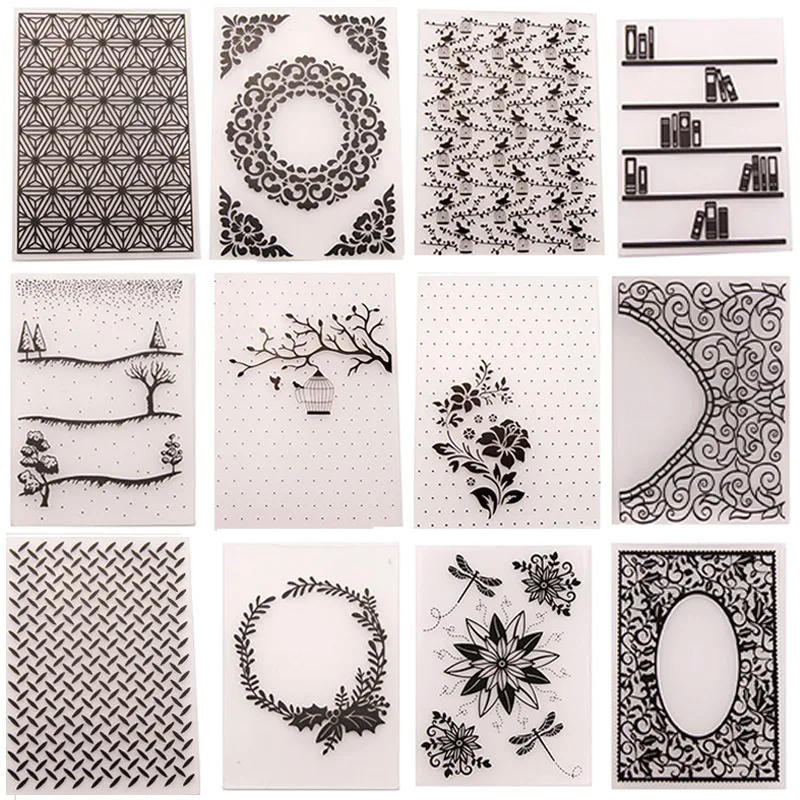 Description Picture 3 of itemFlower plant Plastic Embossing folder for DIY Scrapbooking Template Craft Photo Album Card Holiday Handmade Decor Supplies